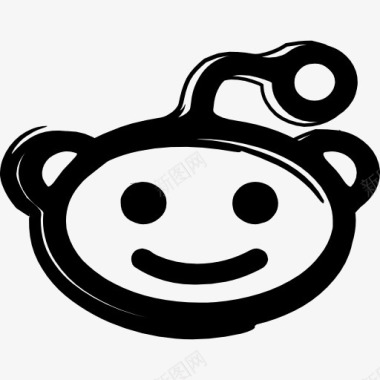 Reddit的吉祥物标志变素描图标图标