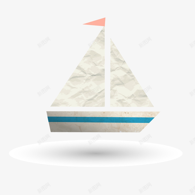 折纸帆船矢量图eps免抠素材_新图网 https://ixintu.com 动物 帆船 折纸 矢量图