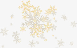 密集雪花冬季美丽金色雪花高清图片