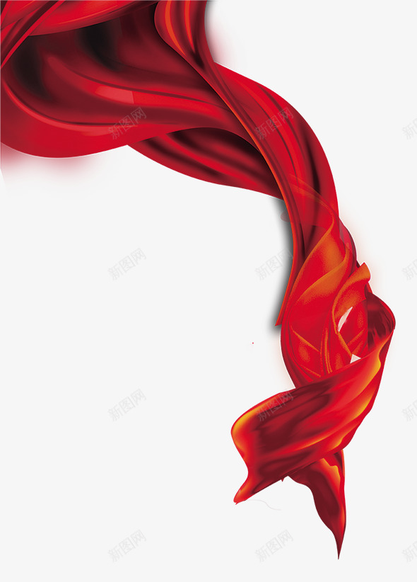 扭转的绸带png免抠素材_新图网 https://ixintu.com 中国风 幕布 红色 绸布 舞台