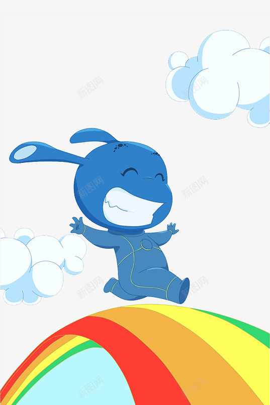 奔跑的小孩兔子png免抠素材_新图网 https://ixintu.com 兔子 奔跑的孩子 孩子 彩虹 疯狂 跑步 跑步logo