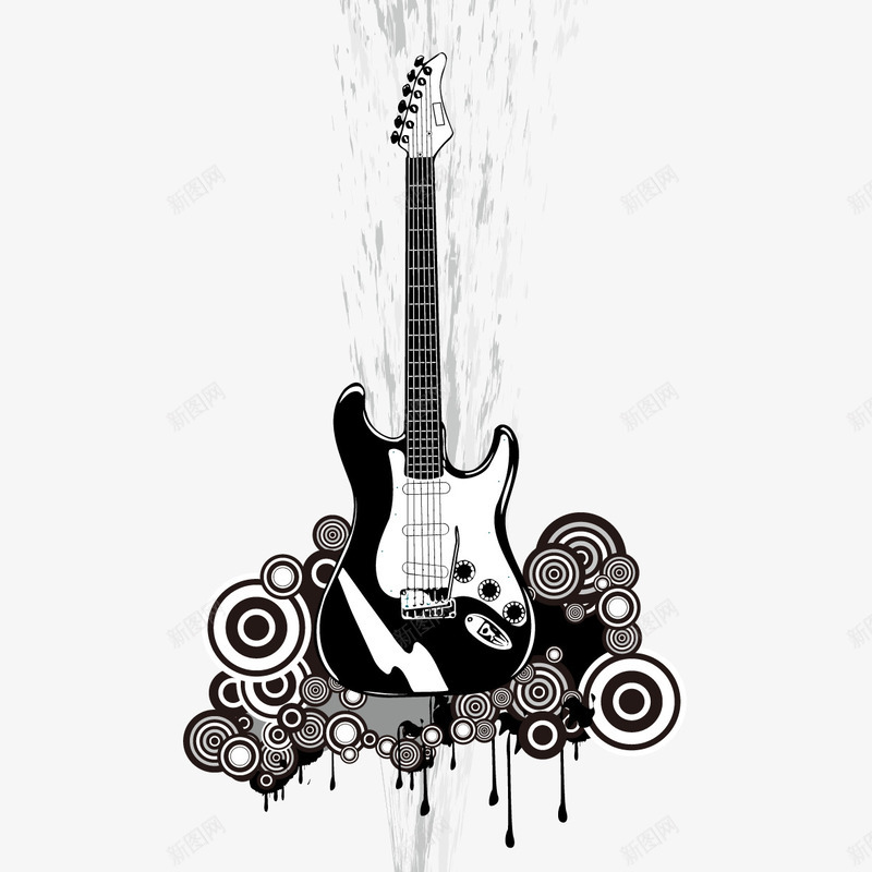 吉他创意图案矢量图ai免抠素材_新图网 https://ixintu.com 吉他 吉他装饰图案 矢量吉他 矢量图