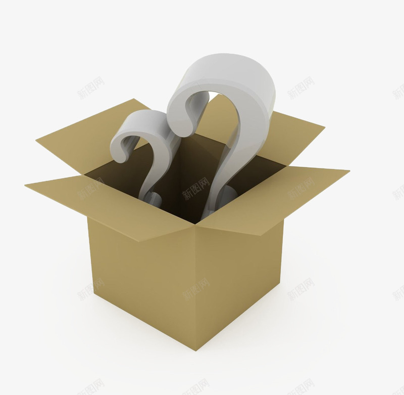 箱子里的问号png免抠素材_新图网 https://ixintu.com 包装盒 包装箱 疑问 符号 箱子