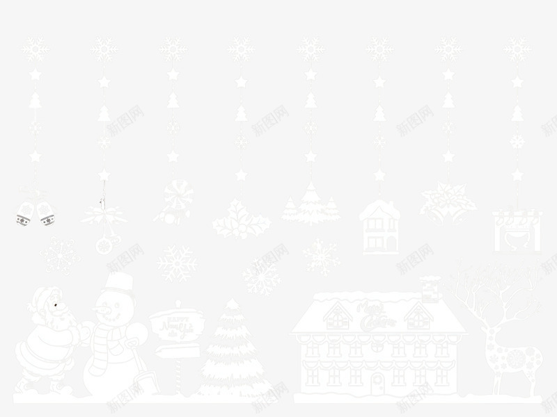 圣诞雪人窗纸png免抠素材_新图网 https://ixintu.com 圣诞 窗纸 雪人 雪花