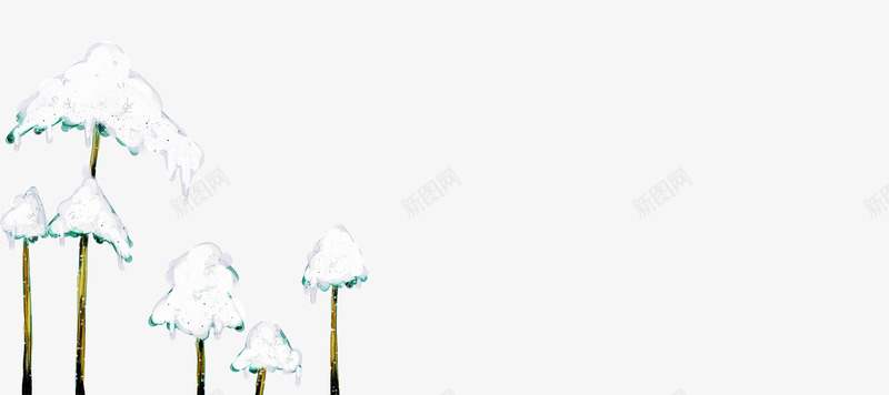 手绘雪树木冬季景观png免抠素材_新图网 https://ixintu.com 冬季 景观 树木