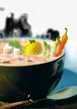 饭碗食物辣椒鸡蛋背景装饰图素材