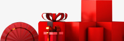 红色礼盒红色节日礼盒生日礼物高清图片