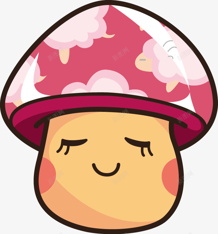 卡通蘑菇表情矢量图ai免抠素材_新图网 https://ixintu.com 卡通 可爱 头像 植物 菌类 蘑菇 表情 矢量图