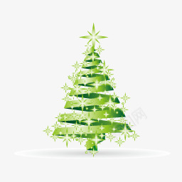 绿色星星圣诞树透明图标图标