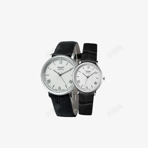 黑色表带的手表png免抠素材_新图网 https://ixintu.com 产品实物 手表 时间 白色表盘 表带 银色标志 黑色