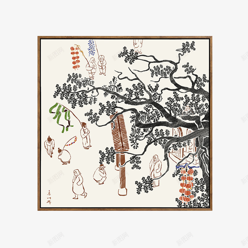 装饰画png免抠素材_新图网 https://ixintu.com 中式挂画 书房画 产品实物 壁画 挂画 现代简约装饰画