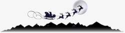 黑色麋鹿圣诞节黑色麋鹿拉车高清图片