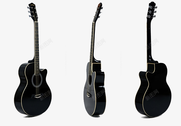 黑色吉他png免抠素材_新图网 https://ixintu.com 乐器 产品实物 吉他 木质 黑色