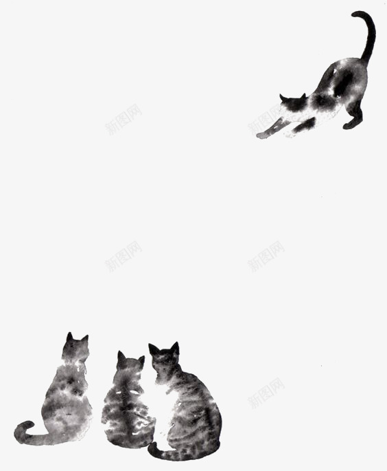 猫咪png免抠素材_新图网 https://ixintu.com 中国风 卡通猫咪 小猫咪 手绘猫咪 水墨猫咪 水彩猫咪