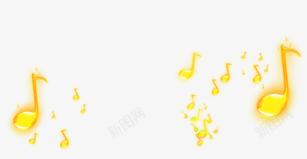 黄色火焰音符装饰png免抠素材_新图网 https://ixintu.com 火焰 火焰喷射 装饰 音符 音符花边 黄色