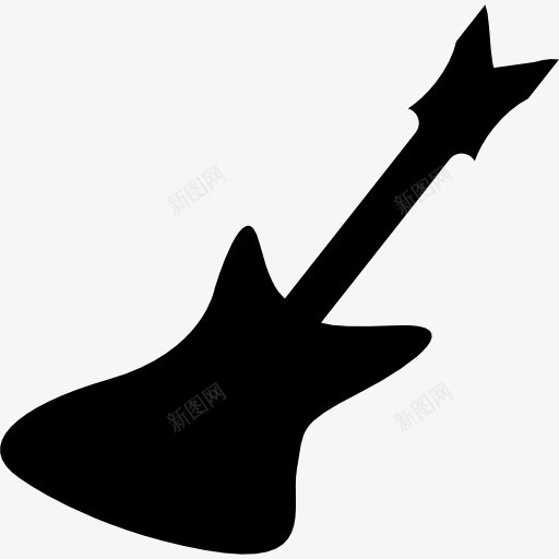 Bass的吉他图标png_新图网 https://ixintu.com 乐器 吉他 形状 贝司 轮廓 音乐 黑色