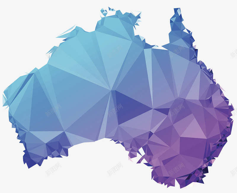 澳大利亚地图png免抠素材_新图网 https://ixintu.com 时尚 潮流 澳大利亚地图 色块