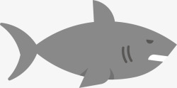 灰色鲨鱼卡通小鲨鱼矢量图图标高清图片