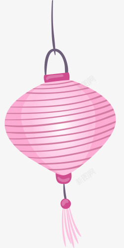 新年粉色灯笼挂饰素材