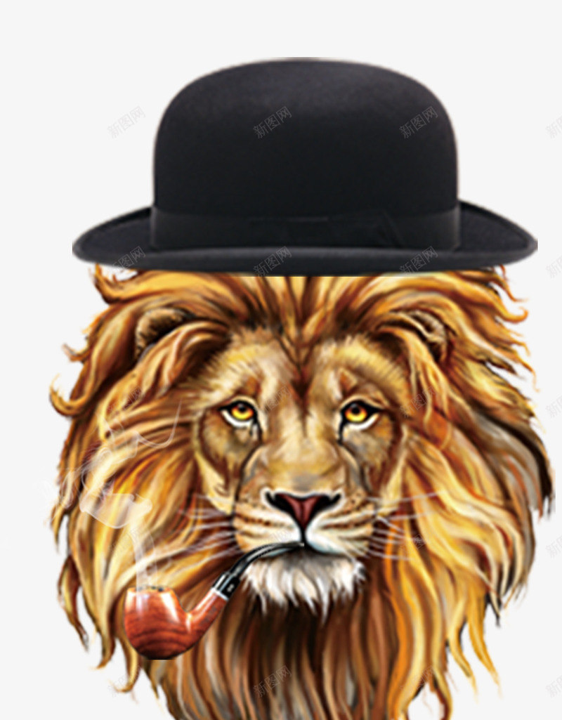 美洲狮png免抠素材_新图网 https://ixintu.com 1 戴帽子的狮子 手绘狮子 狮子头 装扮 视觉创意