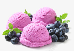 雪球蓝莓冰淇淋高清图片