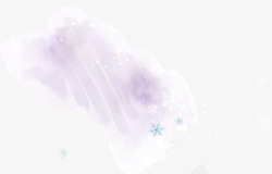 紫色冬日唯美白云雪花素材