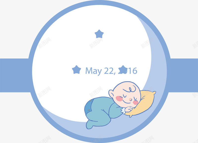 可爱睡觉的男婴png免抠素材_新图网 https://ixintu.com 可爱男婴 新生儿 新生儿派对 矢量png 美好的梦乡 蓝色婴儿