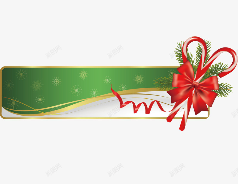 圣诞标题框png免抠素材_新图网 https://ixintu.com 圣诞节 礼物 绿色 蝴蝶结 装饰 边框 雪花