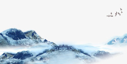 背景雪山雪云雾环绕的雪山高清图片