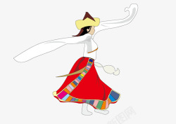 藏族人翩翩起舞的藏族女人高清图片