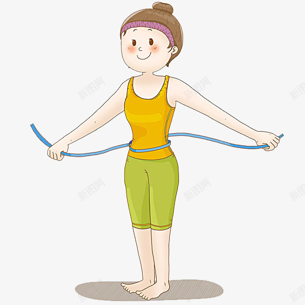 量腰围的女人png免抠素材_新图网 https://ixintu.com 减肥 卡通 女人 尺子 漂亮的 稳重的 运动