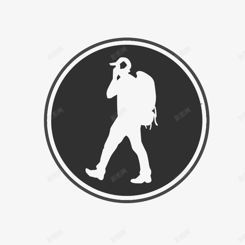 旅人黑白圆形icon图标png_新图网 https://ixintu.com icon 旅人 旅行 行李箱