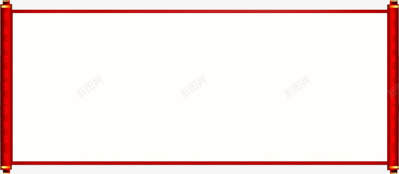 中国风红色画卷装饰png免抠素材_新图网 https://ixintu.com 国风 画卷 红色 装饰