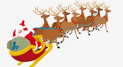 圣诞老公公麋鹿雪橇素材