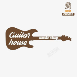 免抠乐队logo棕色吉他乐队logo图标高清图片