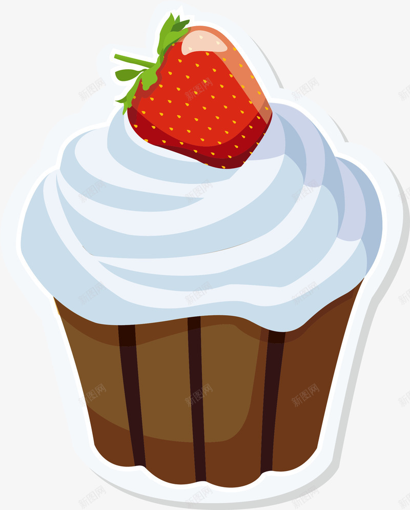 小清新纸杯蛋糕png免抠素材_新图网 https://ixintu.com 小清新蛋糕 白色奶油 红色草莓 纸杯蛋糕 美味糕点 蛋糕贴纸