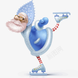 滑冰的圣诞老人图标png_新图网 https://ixintu.com 图标 滑冰的圣诞老人