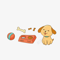 玩具小球球卡通狗吃东西高清图片