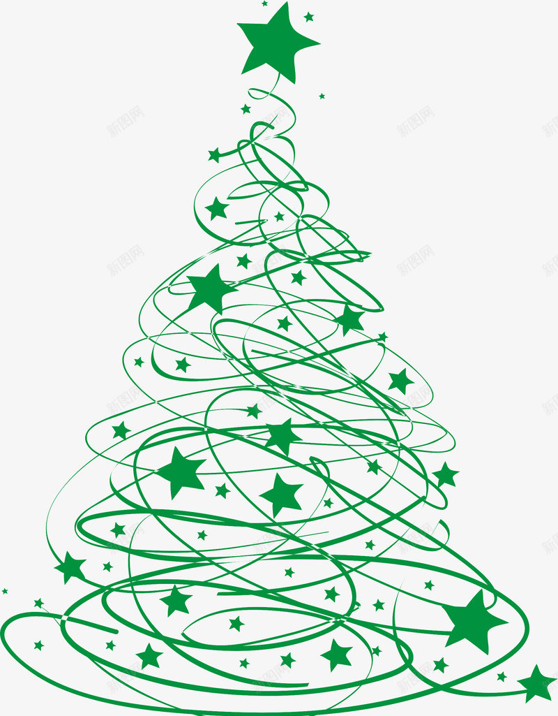 绿色圣诞树线条星星png免抠素材_新图网 https://ixintu.com 圣诞树素材免抠 圣诞节日素材 挂满星星圣诞树素材 简约线条风格圣诞树素材