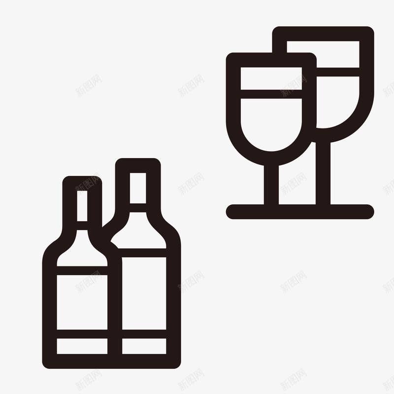 啤酒与杯子图标png_新图网 https://ixintu.com 凉爽的 啤酒 姓名ICON 手机餐饮icon 杯子 黑色的