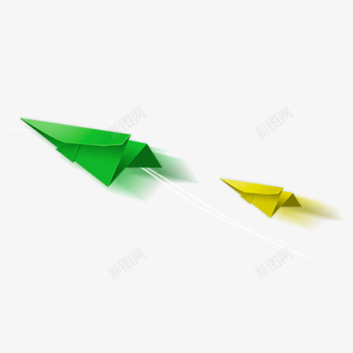 飞翔的纸飞机png免抠素材_新图网 https://ixintu.com 纸飞机 绿色 飞翔 黄色