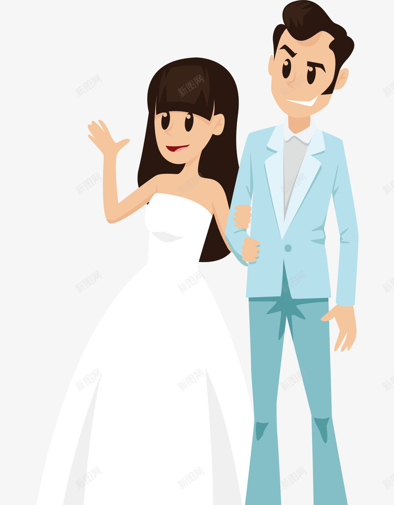 新婚夫妇png免抠素材_新图网 https://ixintu.com 新人 新娘 新郎 矢量素材 结婚小人
