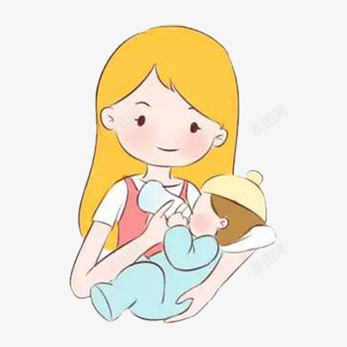 卡通妈妈给宝宝喂奶瓶png免抠素材_新图网 https://ixintu.com 亲子 卡通 吃奶 吃奶瓶 宝宝 宝宝吃奶 母婴