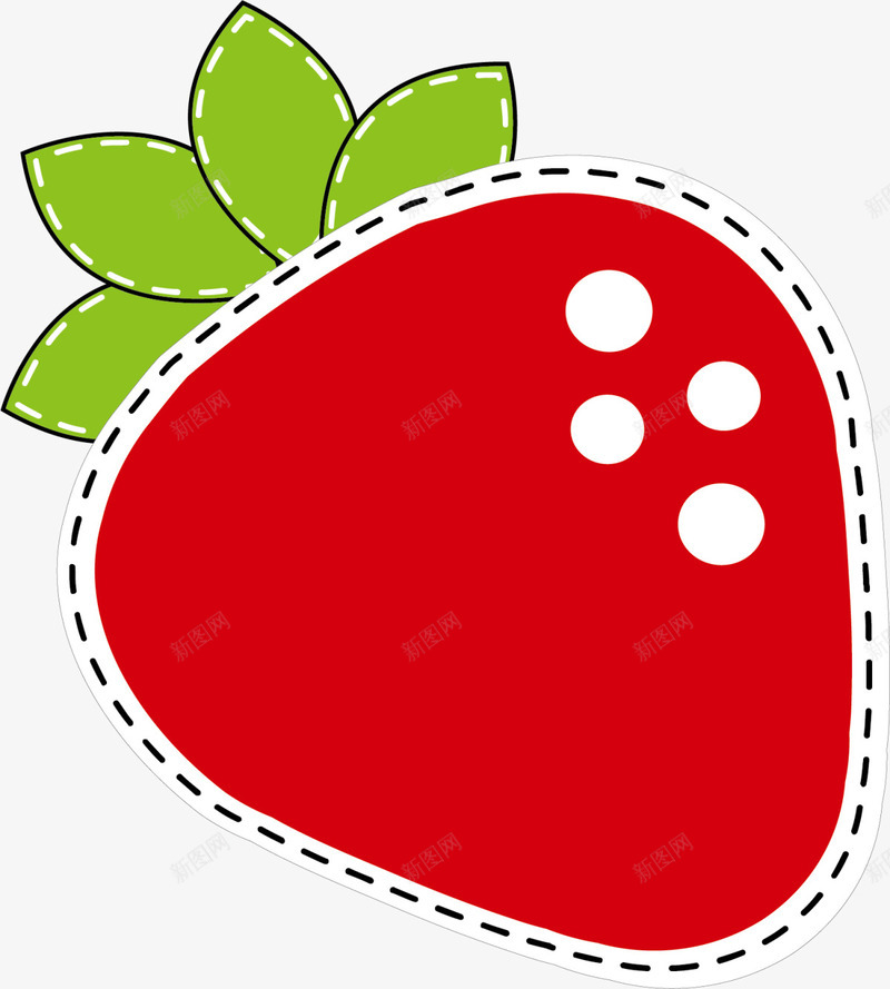 红色扁平卡通草莓png免抠素材_新图网 https://ixintu.com 卡通草莓 夏日水果 扁平草莓 果实 红色水果 装饰图案