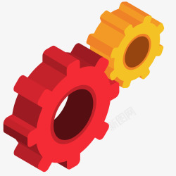 商业工业原材料齿轮3D立体插画矢量图高清图片