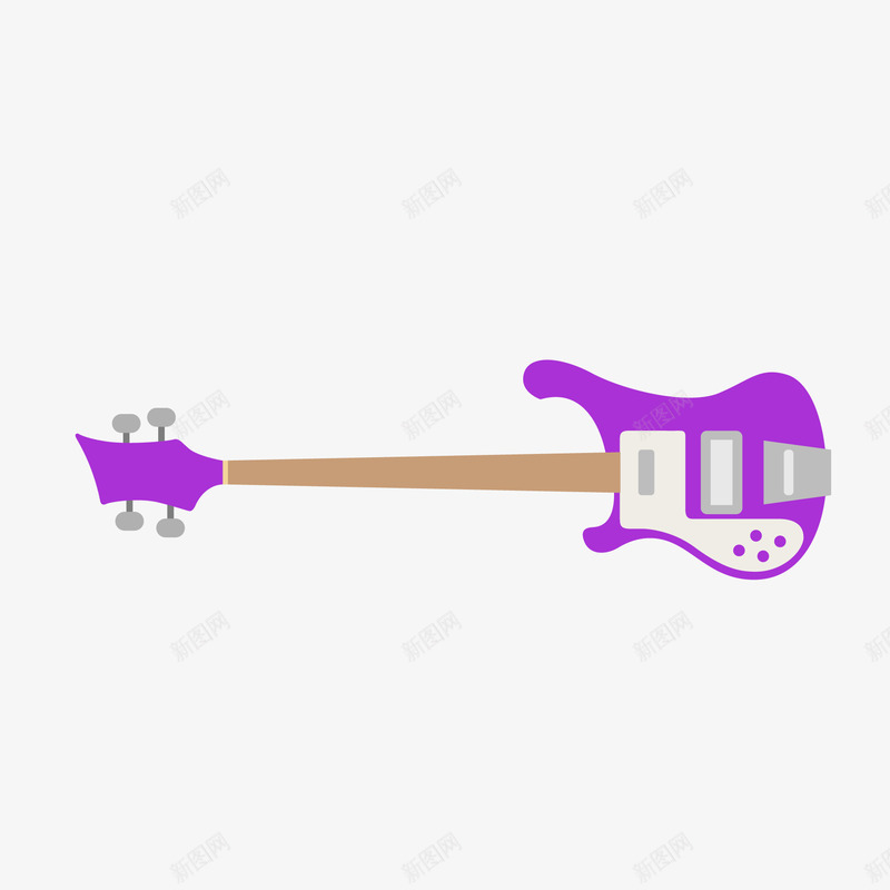 紫色的电吉他png免抠素材_新图网 https://ixintu.com 乐器 卡通 吉他社海报 扁平化 校园文化艺术节 电吉他 紫色