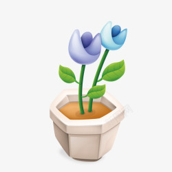 花朵盆栽矢量图素材