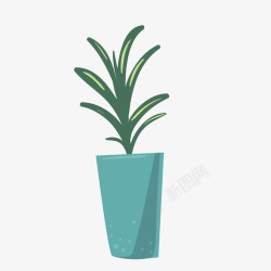 绿色卡通盆栽素材