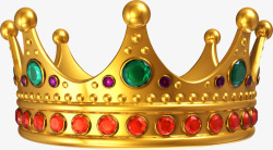 王族象征镶嵌宝石的金色皇冠高清图片
