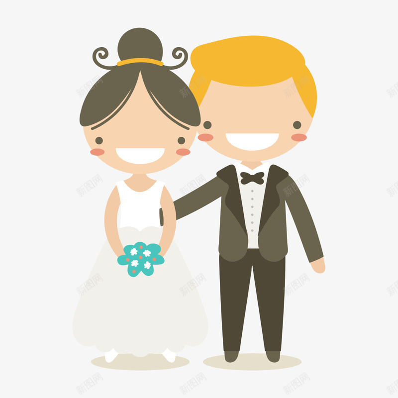 结婚的情侣png免抠素材_新图网 https://ixintu.com PNG图形 PNG装饰 卡通 婚礼 新娘 新浪 装饰